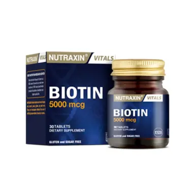 Nutraxin Biotin 5000 mcg Takviye Edici Gıda 30 Tablet - Nutraxin