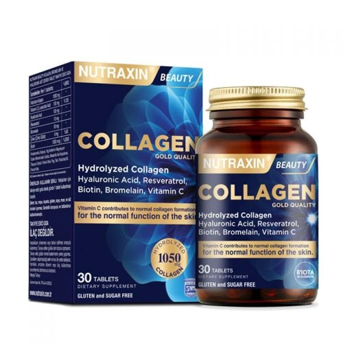 Nutraxin Hidrolize Kolajen Hyaluronic Acid 30 Tablet Gold Collagen - 1