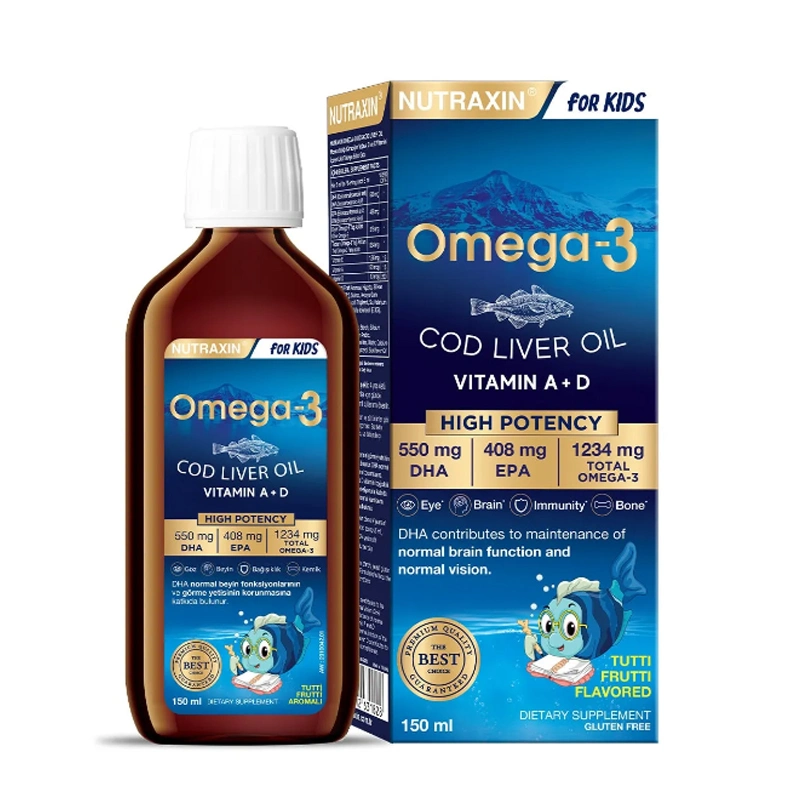 Nutraxin For Kids Omega-3 Balık Yağı Takviye Edici Gıda 150 ml - 1