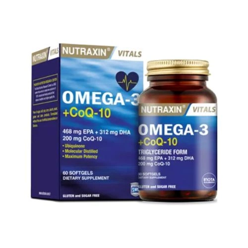 Nutraxin Vitals Omega-3 + Co-Q10 60 Softgel - 1