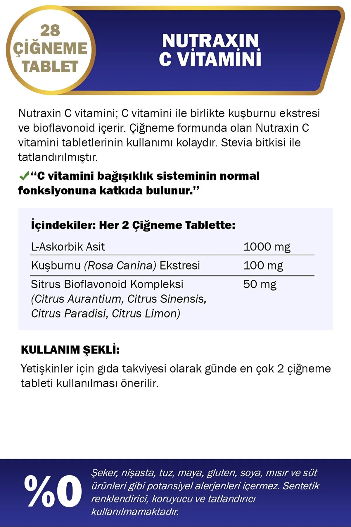 Nutraxin C Vitamini Çiğneme 28 Tablet - 2