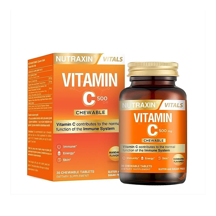Nutraxin Vitamin C 500 mg 30 Çiğneme Tableti - 1