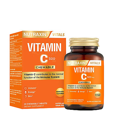 Nutraxin Vitamin C 500 mg 30 Çiğneme Tableti