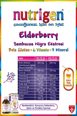 Nutrigen Elderberry Kara Mürver + Beta-Glukan + Bal Şurup 200 ml - 4