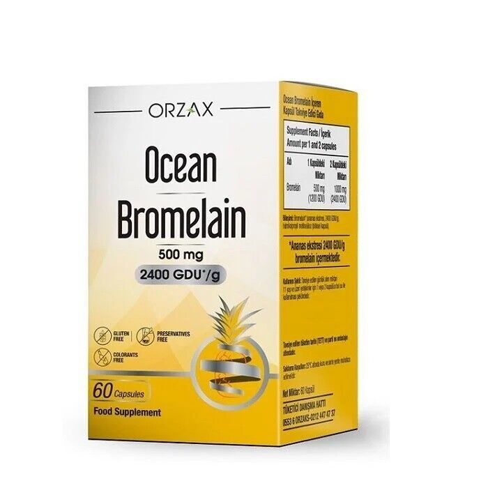 Ocean Bromelain 500 MG 2400 GDU/g 60 Kapsül - 1