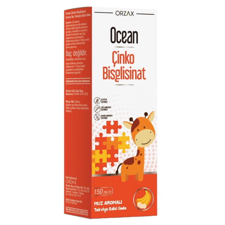 Ocean Çinko Bisglisinat Şurup 150 ml - Orzax Ocean