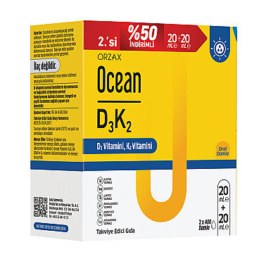 Ocean D3k2 Damla 20+20 Ml - İkincisi %50 İndirimli - Orzax Ocean