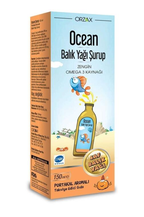 Ocean Portakal Aromalı Balık Yağı Şurubu 150 ml - 1