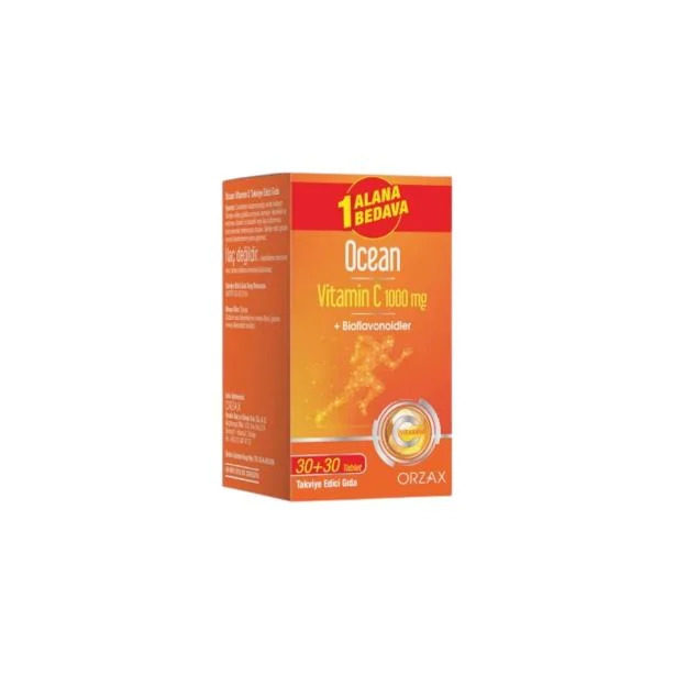 Ocean Vitamin C 1000 mg 30 Tablet - 1 Alana 1 Bedava - Orzax Ocean