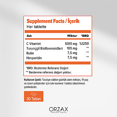 Orzax Ocean Vitamin C 1000 mg 30 Tablet - 2