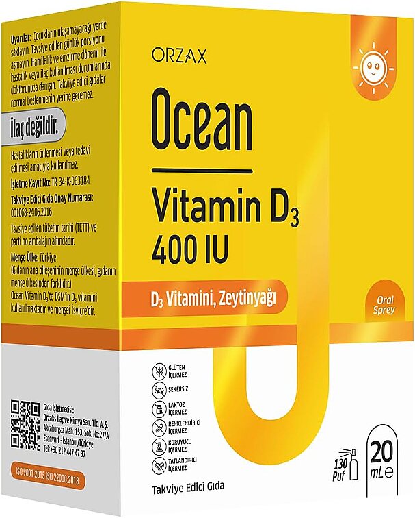 Ocean Vitamin D3 400 IU Oral Sprey 20 ml - 1
