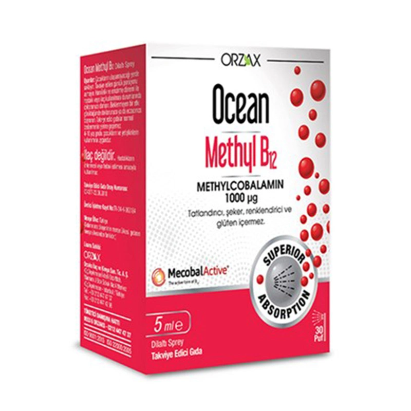 Orzax Ocean 1000 mg Methyl Cobalamin B12 Sprey 5 ml - Orzax Ocean