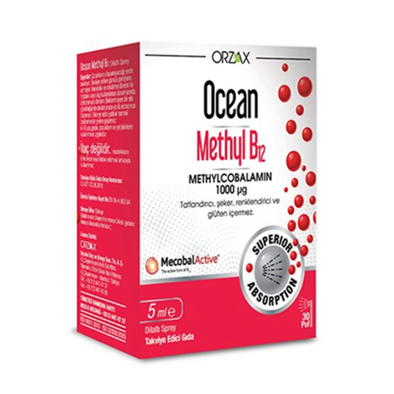Orzax Ocean 1000 mg Methyl Cobalamin B12 Sprey 5 ml - 1
