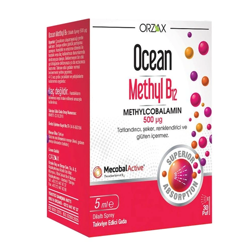 Orzax Ocean Methyl B12 500 mcg Sprey 5 ml - Orzax Ocean