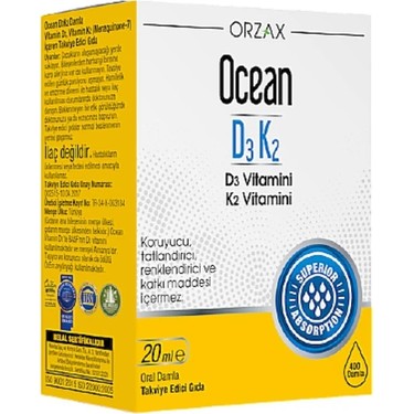 Orzax Ocean D3K2 Damla 20 ml - Orzax Ocean