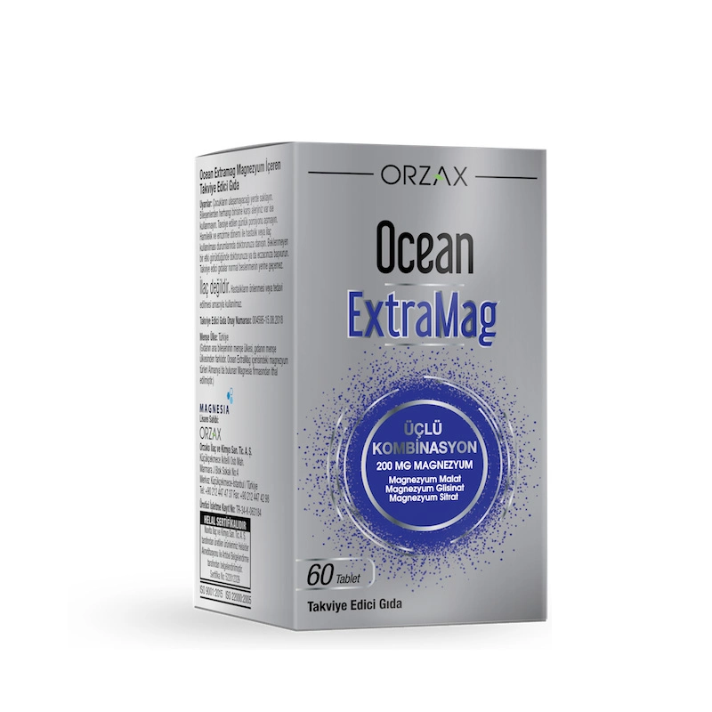 Orzax Ocean ExtraMag Üçlü Magnezyum Kombiasyonu 60 Tablet - 1