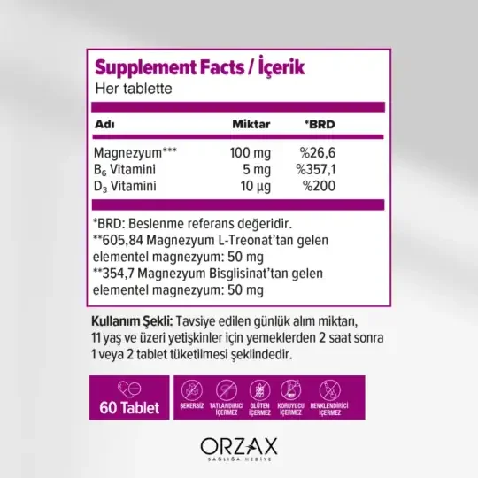 Orzax Ocean ExtraMag Threog Takviye Edici Gıda 60 Tablet - 2