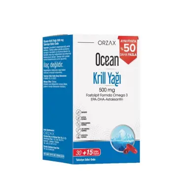 Orzax Ocean Krill Oil 500 mg 45 Kapsül - Orzax Ocean