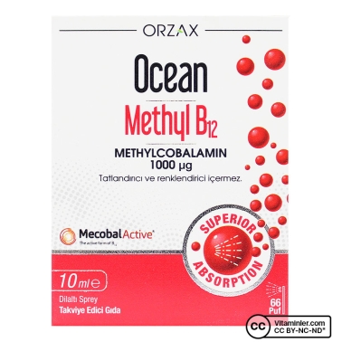 Orzax Ocean Methyl B12 Sprey 1000 mg 10 ml - Orzax Ocean