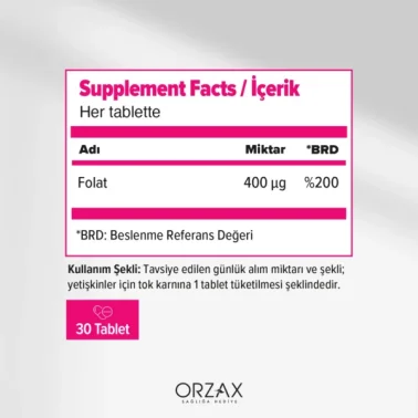 Orzax Ocean Methyl Folat 30 Tablet - 4