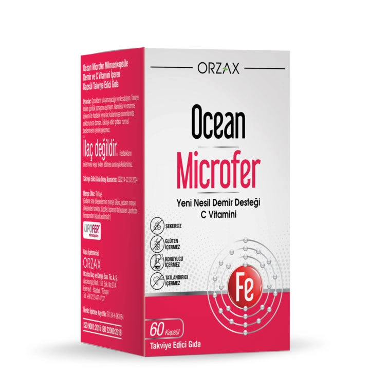 Orzax Ocean Microfer Demir ve C Vitamini 60 Kapsül - Orzax Ocean