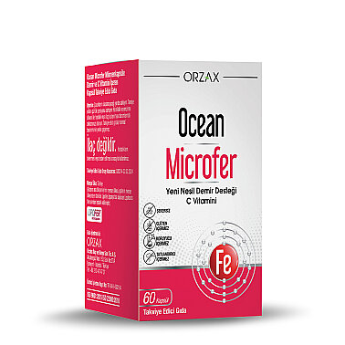 Orzax Ocean Microfer Demir ve C Vitamini 60 Kapsül