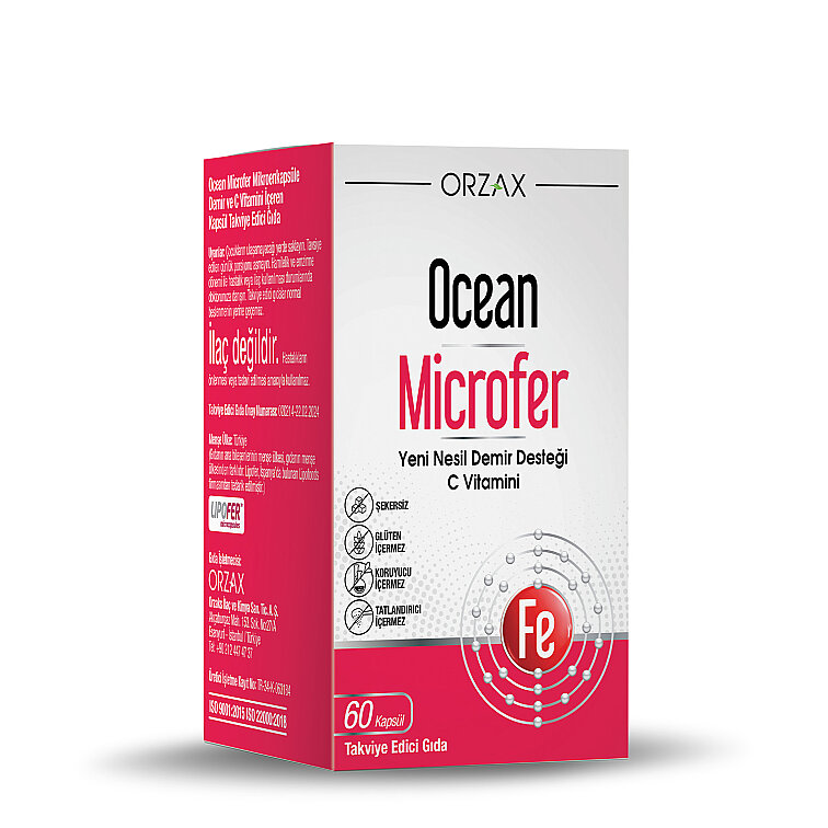 Orzax Ocean Microfer Demir ve C Vitamini 60 Kapsül - 1
