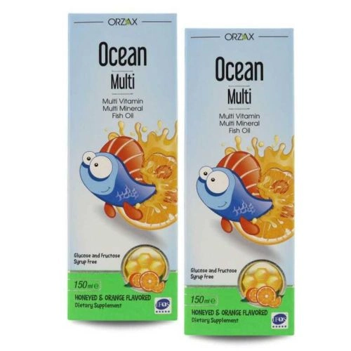 Ocean Multi Omega 3 Ballı Portakal Aromalı Balık Yağı 150 ml 2'li - Orzax Ocean