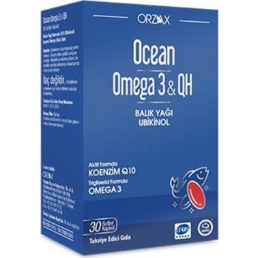 Orzax Ocean Omega 3 & QH Takviye Edici Gıda 30 Kapsül - Orzax Ocean