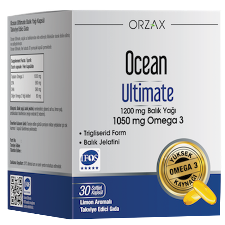 Orzax Ocean Ultimate 1050 mg Omega 3 Balık Yağı 30 Kapsül - 1