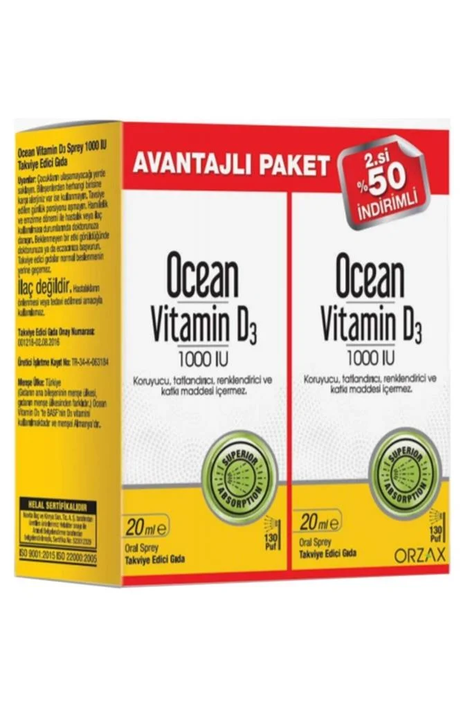 Orzax Ocean Vitamin D3 1000 IU 2 x 20 ml - 1
