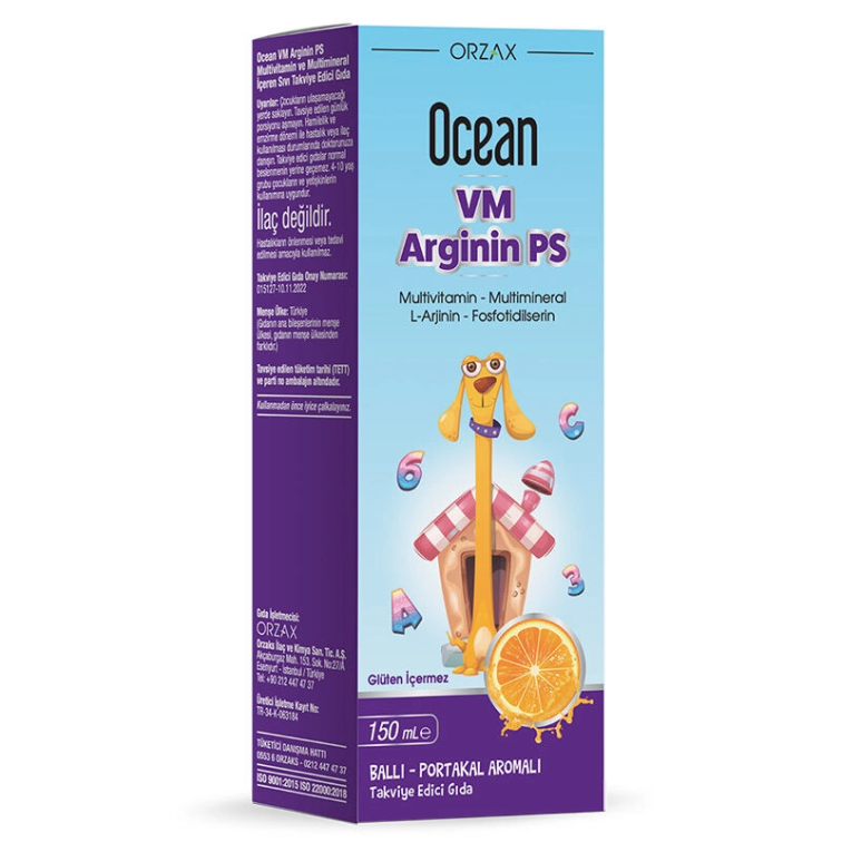 Orzax Ocean VM Arginin PS Takviye Edici Gıda 150 ml - 1