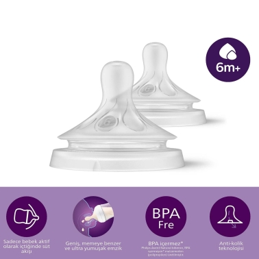 Philips Avent Doğal Tepkili Natural Response 2li Biberon Emziği 6No 6+ Ay - Philips Avent