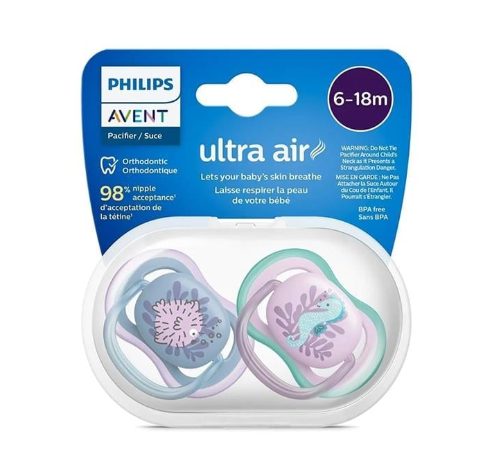 Philips Avent SCF085/61 Ultra Air 6-18 Ay 2'li Kız Emzik - 1
