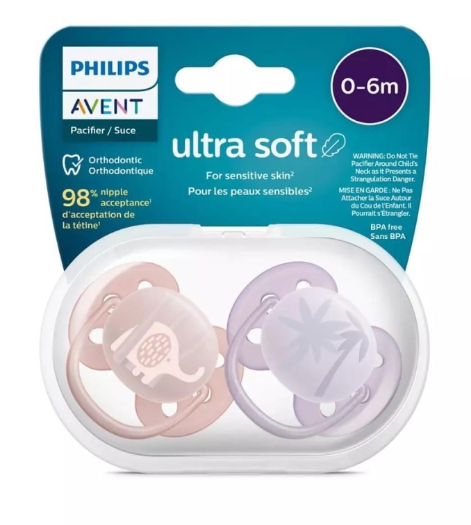 Philips Avent SCF091/09 Ultra Soft 0-6 Ay 2'li Kız Emzik - 1