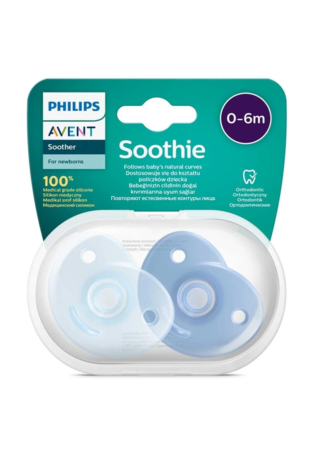 Philips Avent SCF09921 0- 6 Ay Erkek Soothie Emzik - 1