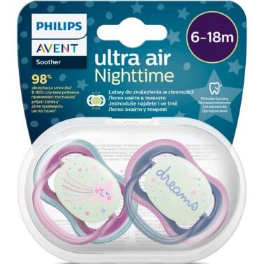 Philips Avent Ultra Air Night Karanlıkta Parlar Gece Emziği 6-18 ay Kız - Philips Avent