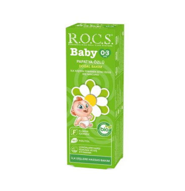 Rocs Baby Papatya Özlü Yutulabilir Diş Macunu 0-3 Yaş 35 ml - Rocs