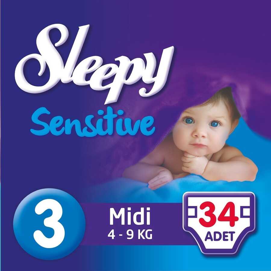 Sleepy Sensitive No:3+ Midi Plus 32 Adet Bebek Bezi