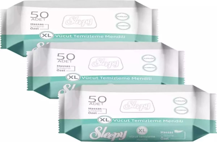 Sleepy Vücut Temizleme Mendili Xl 50'li 3 Adet - sleepy