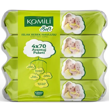 Soft Bebek Islak Mendil 4x70 Adet - Komili