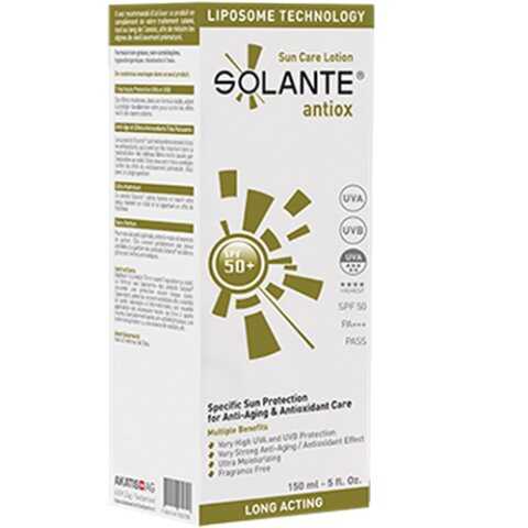 Solante Antiox Sun Care Lotion 150 ml Spf50+ Suya Dayanıklı Güneş Losyonu