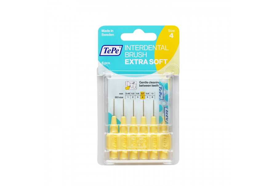 Tepe Blister 6 Adet Extra Soft 0.7 mm Sarı Arayüz Fırçası