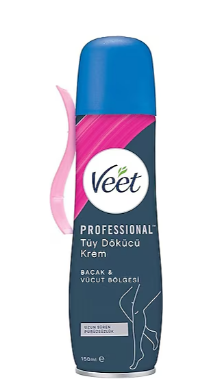 Veet Professional Bacak & Vücut Bölgesi Hassas Ciltler 150 ml Tüy Dökücü Sprey Krem - 1