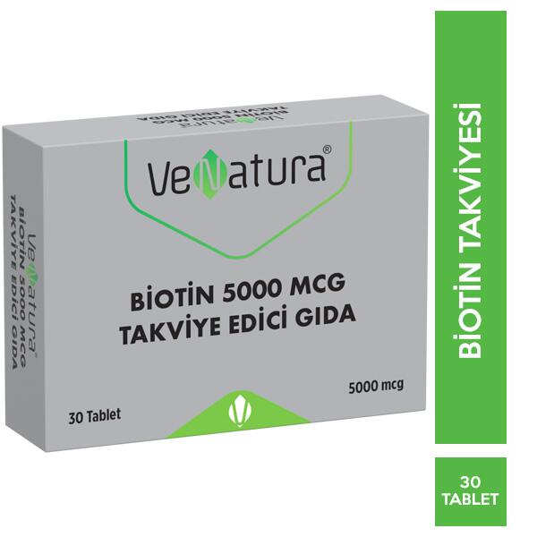 VeNatura Biotin 5000 mcg Takviye Edici Gıda 30 Tablet - 1