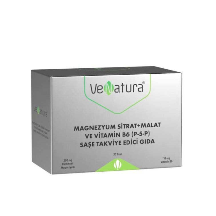 Venatura Magnezyum Sitrat + Malat ve Vitamin P-5-P B6 30 Saşe - 1