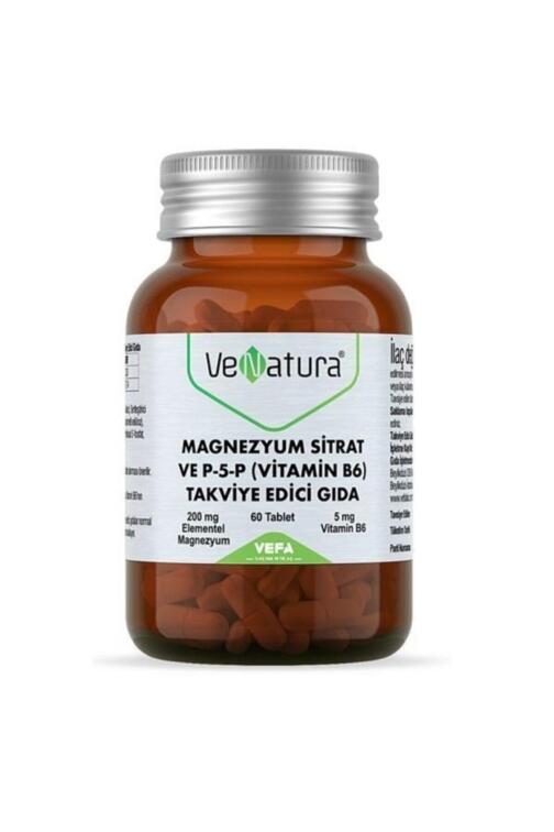 VeNatura Magnezyum Sitrat - Vitamin B6 - Takviye Edici Gıda 60 Tablet - 1