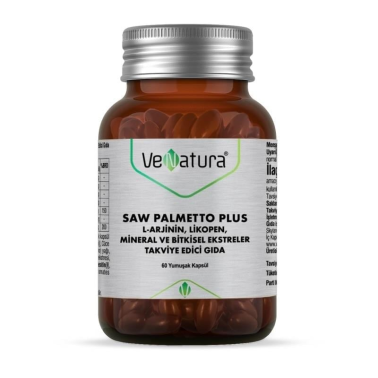 Venatura Saw Palmetto Plus L-Arjinin Likopen Mineral ve Bitki Ekstreleri Takviye Edici Gıda 60 Kapsül - VeNatura
