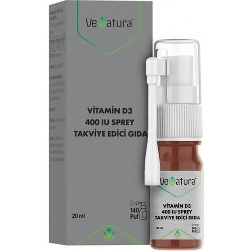 VeNatura Vitamin D3 400 IU Sprey Takviye Edici Gıda 20 ml - 1