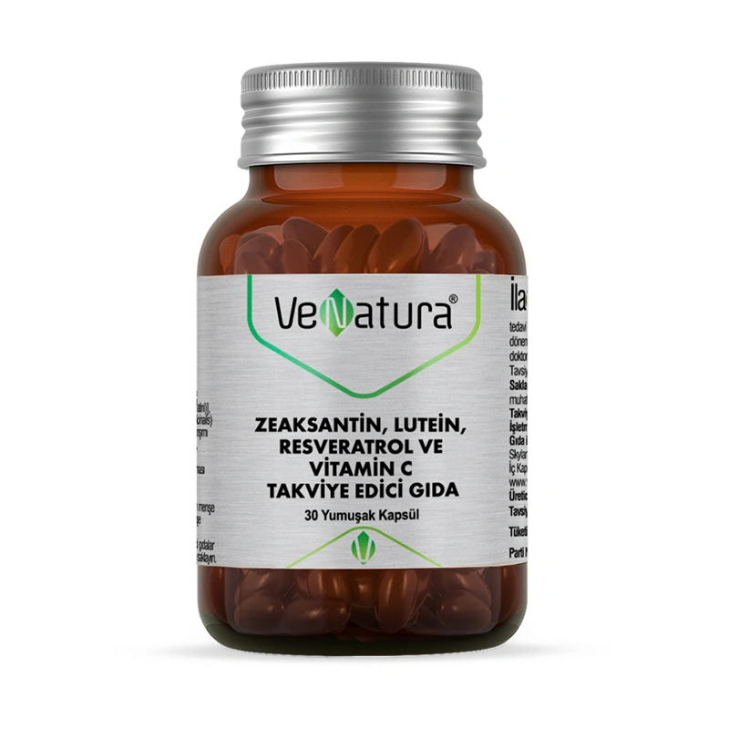 VeNatura Zeaksantin Lutein Resveratrol ve Vitamin C Takviye Edici Gıda 30 Yumuşak Kapsül - 1